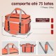 Cooler Bolsa Termica 48L Acampamento Abertura Superior Dobravel Vermelha