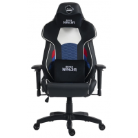 Cadeira Gamer Reclinavel Ninja 4D Giratoria Apoio Bra&ccedil;os Lombar Azul Preto