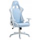 Cadeira Gamer Reclinavel Superframe Giratoria Apoio Braços Lombar Azul e Branco