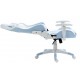Cadeira Gamer Reclinavel Superframe Giratoria Apoio Braços Lombar Azul e Branco