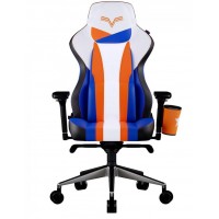 Cadeira Gamer Cooler Master Reclinavel Apoio Braços Cabeça Branca e Azul