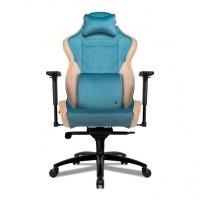 Cadeira Gamer Giratoria Apoio Espuma Moldada Apoio Bra&ccedil;os 3D Azul