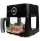Fritadeira Eletrica Air Fryer 1500W Mallory 4.5L Visor Glass Preta 127v