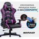 Cadeira Gamer Reclinavel MaxRacer Giratoria Apoio Braços Lombar 