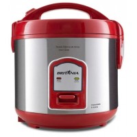 Panela Eletrica Arroz 400W Britania Faz 6 Xicaras Visor Glass Vermelha