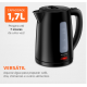 Chaleira Eletrica Mondial Luxx Black 1.7L 1500W Desligamento Automatico