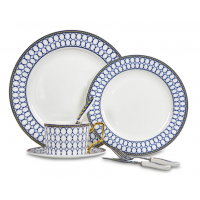 Jogo de Cha e Janar Ceramica 7 Pe&ccedil;as Estampado