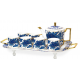 Jogo de Cha Porcelana 4 Peças Thompson com Bandeja Azul
