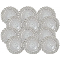 Jogo de Pratos Fundo Egipcio 12 Pe&ccedil;as Vidro Transparente