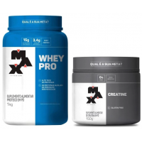 Whey Protein Concentrado 1Kg e Creatina 150g pura Max Titanium