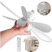Mini Ventilador de Teto com Lampada RGB 60W Controle Remoto