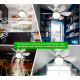 Mini Ventilador de Teto com Lampada RGB 60W Controle Remoto