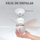 Mini Ventilador de Teto com Lampada RGB 60W Controle Remoto