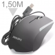 Mouse USB Gamer Philips 1200DPI 3 Botoes Preto