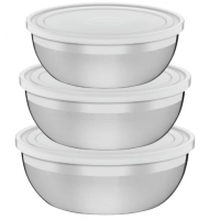 Kit 3 Potes Tramontina em Inox Ice Conserv em Polietileno LDPE 