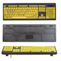 Teclado com fio USB com Letras Grandes Luxx Yellow 