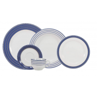 Jogo de Cha e Jantar Porcelana 30 Pe&ccedil;as Schmidt Azul