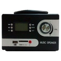 CAIXA DE SOM PORT&Aacute;TIL FM SUB AUX PRETA