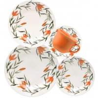 JOGO DE JANTAR OXFORD RAMYS EM CERAMICA ESTAMPADA 20 PC