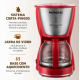 Cafeteira Eletrica 550W Mondial 18 Cafes Filtro Removivel Vermelho Inox
