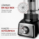 LIQUIDIFICADOR MONDIAL 1000W LUXX LINE 3L INOX PRETO 127V
