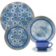 Jogo de Jantar 20 Peças Oxford Porcelana Azul