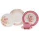 APARELHO DE JANTAR CHA 30 PEÇAS BIONA CERAMICA REDONDO ROSA DONNA
