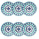 JOGO DE PRATOS BIONA C/ 06 PCS 21CM  CERAMICA DONNA LOLA  - AZUL E VERDE