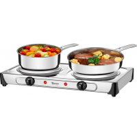 FOGAO PORTATIL ELETRICO DE BANCADA 2 BOCAS 127V 2000W INOX