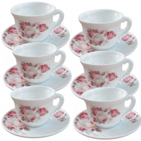 Jogo de Xicaras Diamante Ellegance 06 PC 190ml com Pires