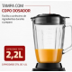 LIQUIDIFICADOR MONDIAL 1400W JARRA DE VIDRO FACA REMOVIVEL 