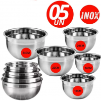 Conjunto 10 Tigelas Bowls A&ccedil;o Inox Resistente