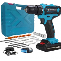 Furadeira Parafusadeira 21v Ecosen 45Nm Maleta 28 Pe&ccedil;as Azul