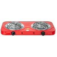 Fogao Eletrico Cooktop 2 Bocas 2000W Bak 5 Niveis Temperatura Red 127V