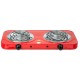Fogao Eletrico Cooktop 2 Bocas 2000W Bak 5 Niveis Temperatura Red 127V