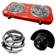 Fogao Eletrico Cooktop 2 Bocas 2000W Bak 5 Niveis Temperatura Red 127V