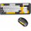 Kit Teclado com Mouse sem Fio Knup Blueth Preto Orange
