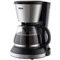 Cafeteira Eletrica 550W Philco 720ml Faz 14 Cafes Inox Preta 127V