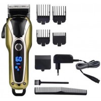 Maquina Cortar Cabelos 5W Kemei Painel Led Lux Gold Bivolt