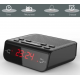Relogio Digital AM FM Despertador Alarme Preto