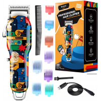 Maquina Cortar Cabelos sem Fio 5W Kemei 8 Pentes