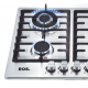 FOGAO COOKTOP A GAS BIVOLT INOX EOS TRIPLA CHAMA 3300W