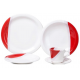 Jogo de Jantar 20 Pç Ceramica Estampado Alto Brilho Luxx Red