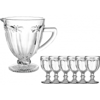 Jogo de Ta&ccedil;as Luxx Ellegance 335ml 6 und  Flowers Crystal com Jarra