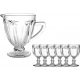 Jogo de Taças Luxx Ellegance 335ml 6 und  Flowers Crystal com Jarra