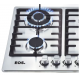 Fogao Cooktop a Gas Premium EOS 4 Bocas em Inox Tripla Chama 3000W 
