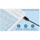 Mini Teclado Blueth para Tablets Recarregavel USB-C Branco Azul