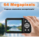 Camera Digital 64MPX 4K Tela 2.7 Zoom 18x a Bateria + Cartão 32GB