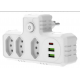 Tomada 3 Pontos com USB-C e USB-A