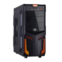 GABINETE GAMER ATX ORANGE 3 BAIAS C/ PAINEL USB FRONTAL